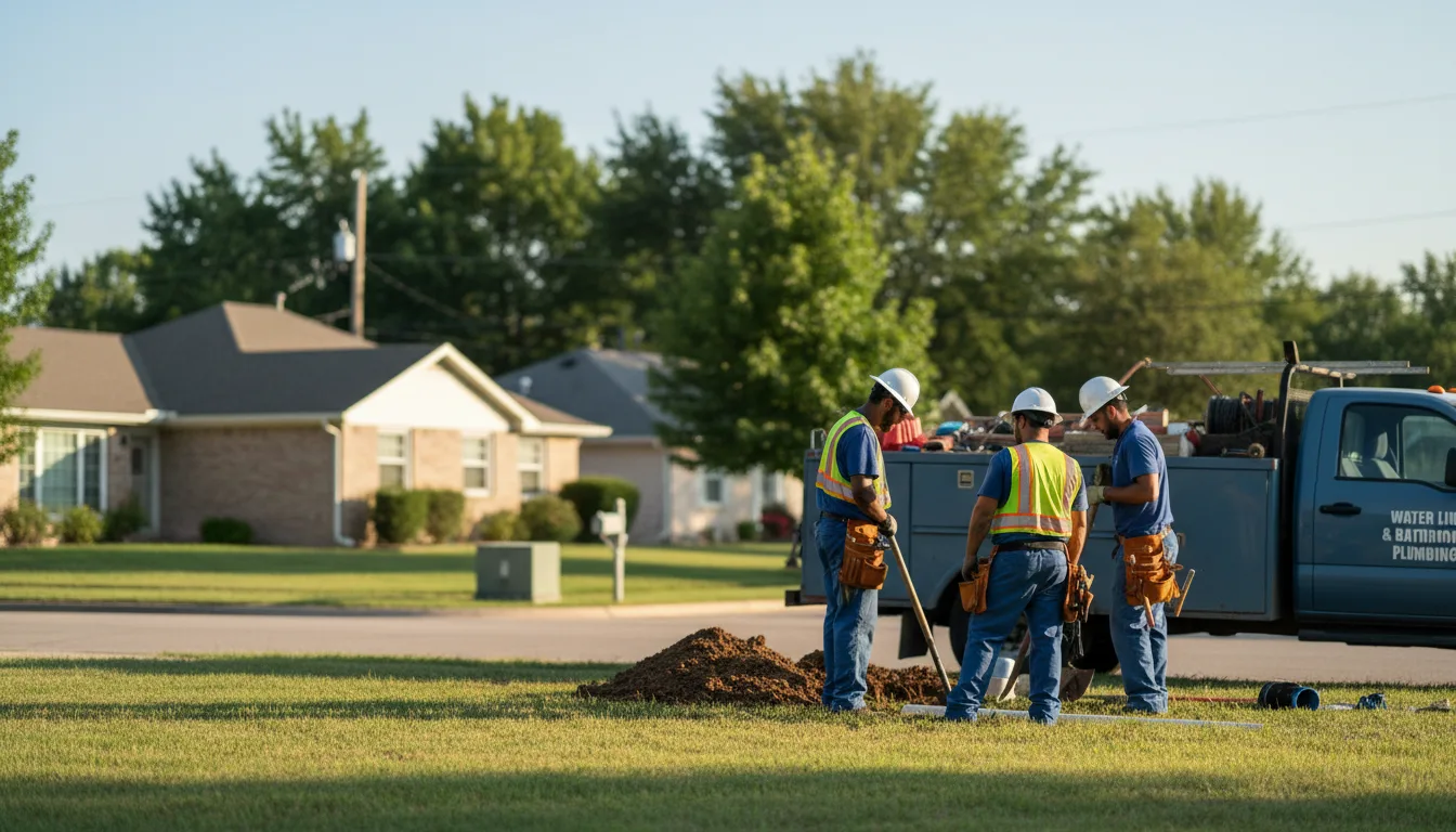 Residential water line and bathroom plumbing service in Bedford, IA